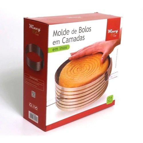 MOLDE DE BOLO EM CAMADAEM INOX
