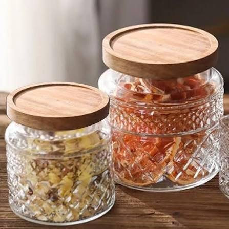 POTE DE VIDRO C/TAMPA MAD 600ML
