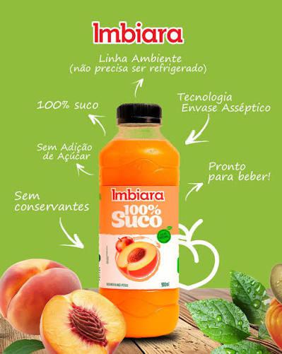 SUCO 100% PESSEGO COM MAÇA IMBIARA 900ML