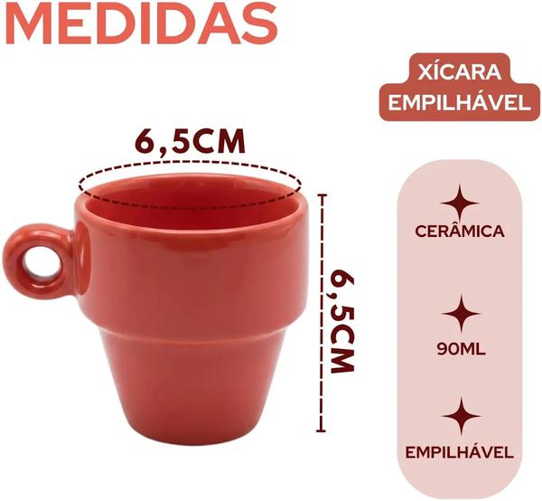 XICARA P/CAFÉ CERAMICA CORES 90ML