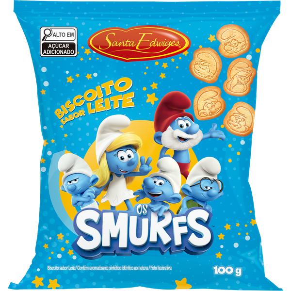 BISC SANTA EDWIGES SMURFS LEITE 100