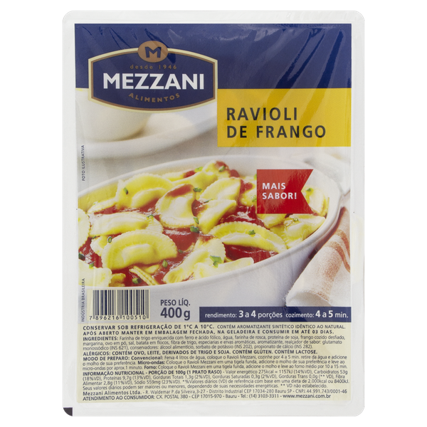 RAVIOLI MEZZANI FRANGO 400G