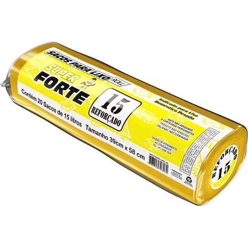SACO LIXO SUPER FORTE REFORCADO 15L