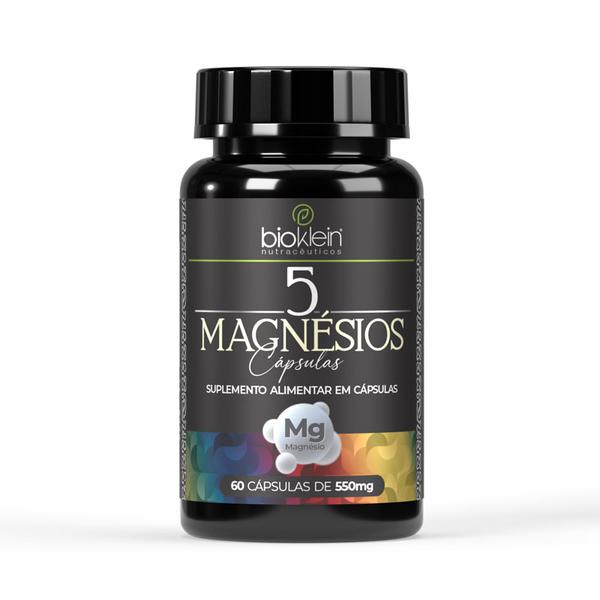 5 Magnésios - 60 Cápsulas, 560mg - Suplemento Alimentar, Bioklein