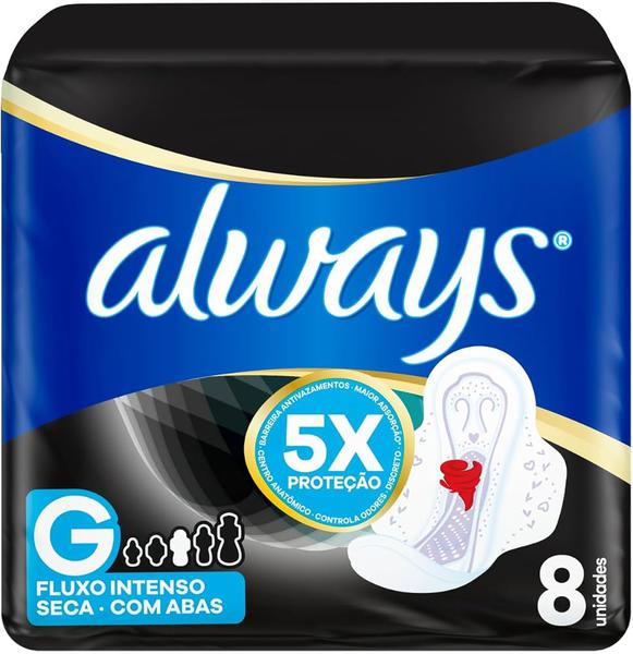 Absorvente Always Noites Tranquilas Seca com Abas Tamanho G - 8 unidades
