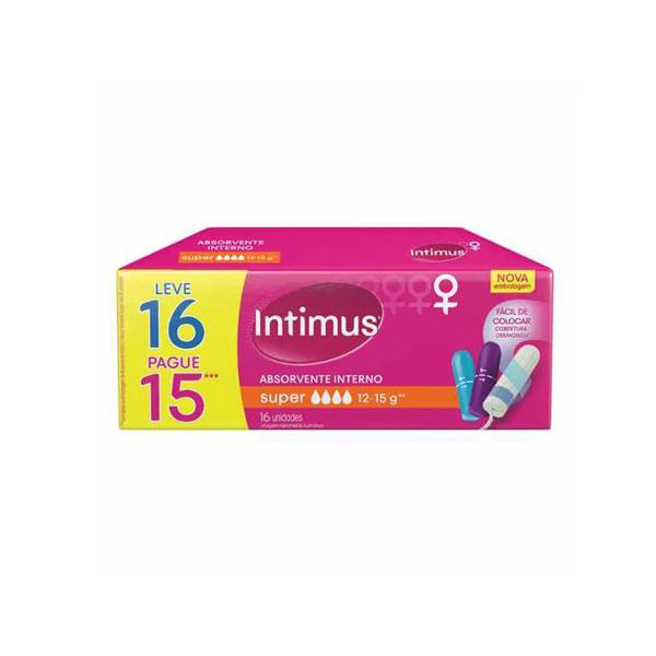 Absorvente Interno Intimus Super Leve 16 Pague 15