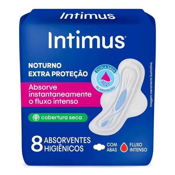 Absorvente Noturno Seca C/Abas C/8un Intimus