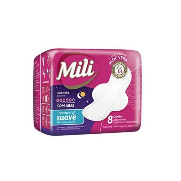 Absorvete Mili Proteção Discreta Suave Com Abas 8 Unidades
