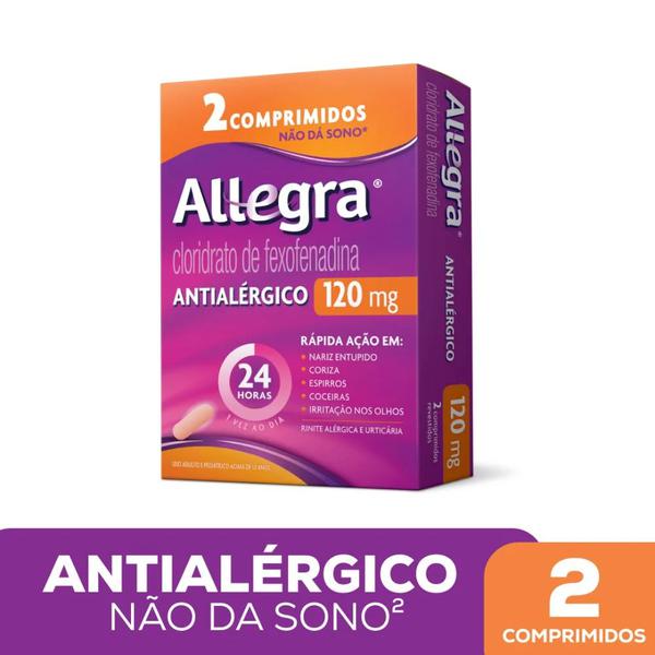 Antialérgico Allegra 120mg 2 comprimidos