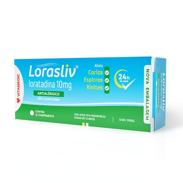 Antialérgico Loratadina 10Mg Com 12 - Lorasliv