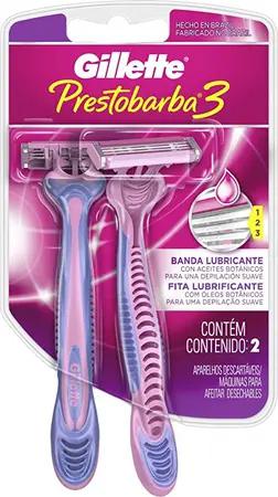 Aparelho para Depilação Gillette Prestobarba 3 Feminino  2 Unidades