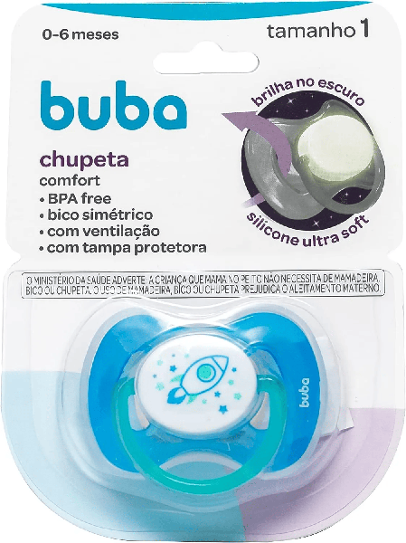 Chupeta Buba Comfort Tamanho 1 (0 a 6 meses) – Foguete 