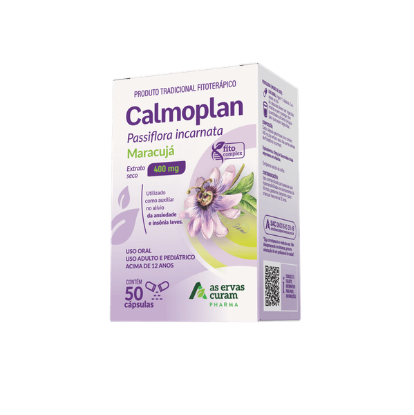 Calmoplan com 400 mg, Caixa com 50 Cápsulas