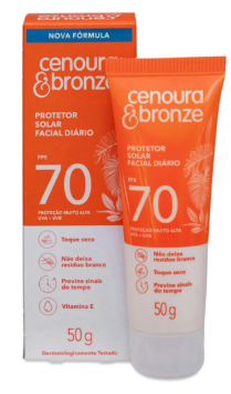 CENOURA&BRONZE FPS70 FACIAL DIARIO 50G