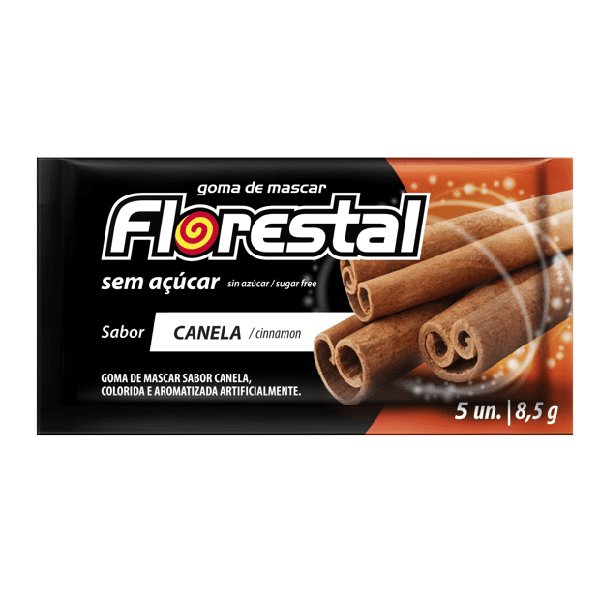 Chiclete Laminado Florestal Canela Sem Açucar 8,5g