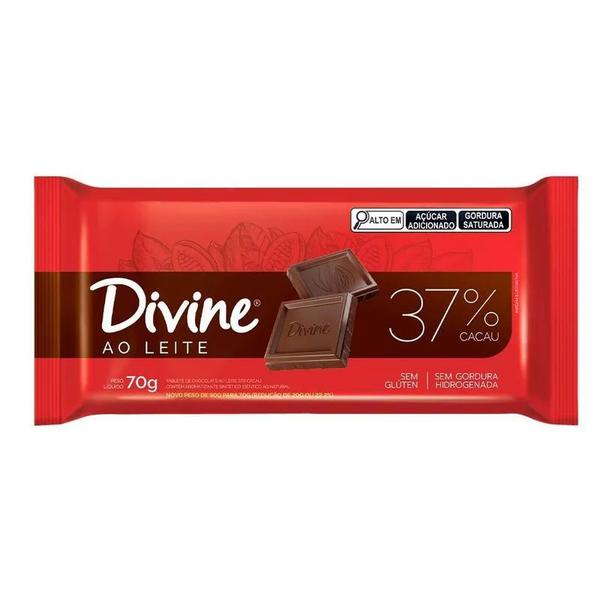 Chocolate Divine Ao Leite 37% Cacau 70g