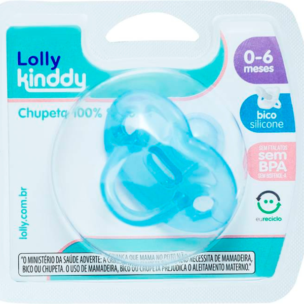 Chupeta 100% Silicone Lolly Ortodôntica Fem Nº1   Ref .6014-01