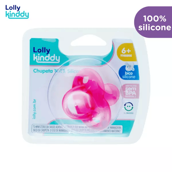 Chupeta 100% Silicone Lolly Ortodôntica Fem  Nº2 (+6 Meses)  Ref .6015-01