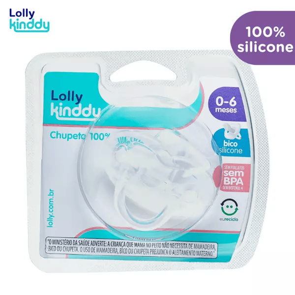 Chupeta 100% Silicone Lolly Ortodôntica Nº1 Incolor  Ref .6014-01