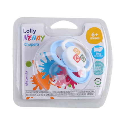 Chupeta Joy Azul com Bico de Silicone Ortodôntico T2 Lolly - Ref. 5115