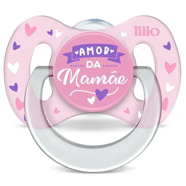 Chupeta Lillo Funny Amor 627131 Nº1 Ortodôntica Silicone Rosa