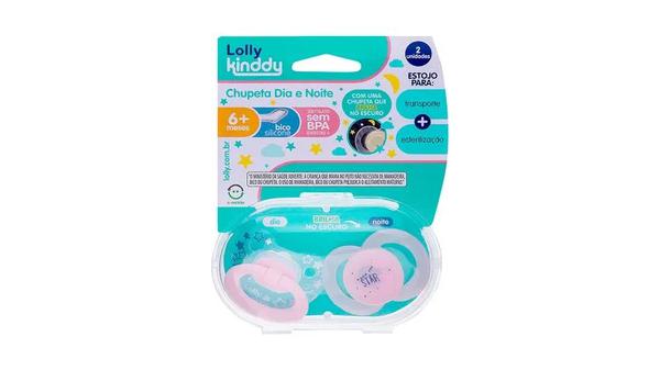 Chupeta Star Dia E Noite T1 C/2Un - Rosa 5814-02 - Lolly