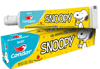 CONDOR GEL DENTAL S/FLUOR SNOOPY SB MORANGO 50G