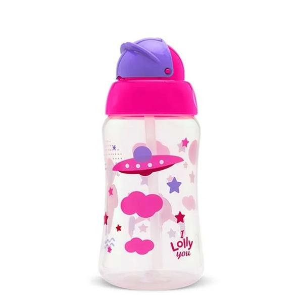 Copo Lolly Viva com Canudo Rosa 330ml