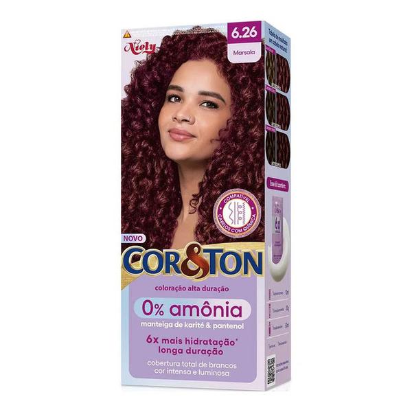 Tinta de Cabelo Cor&Ton Sem Amônia 6.26 Marsala