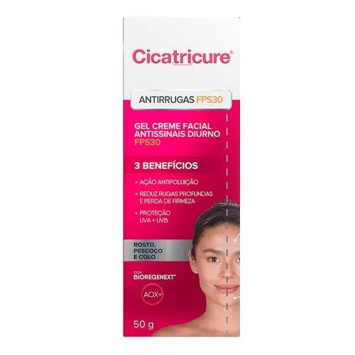 Creme Cicatricure Gel Antissinais Diurno FPS 30 Reduz Rugas Profundas e Perda de Firmeza 50g