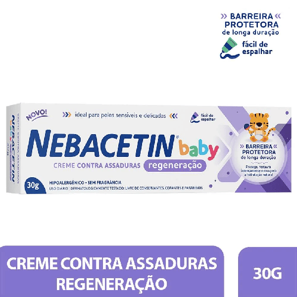 Creme Contra Assaduras Nebacetin Baby Regeneração Com 60g