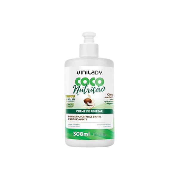 Creme De Pentear Coco Nutrição com 290g - Vini Lady