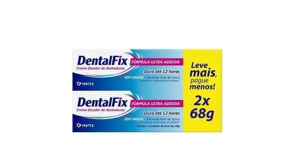 Creme Fixador de Dentadura Dentalfix Sem Sabor 2 Unidades 68g