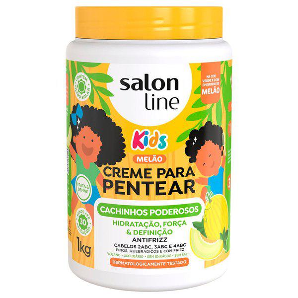 Creme Para Pentear Cachinhos Poderosos Melão Kids 1kg Salon Line