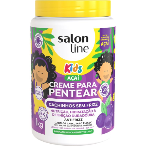 Creme Para Pentear Salon Line Cachinhos Kids Acai 1kg