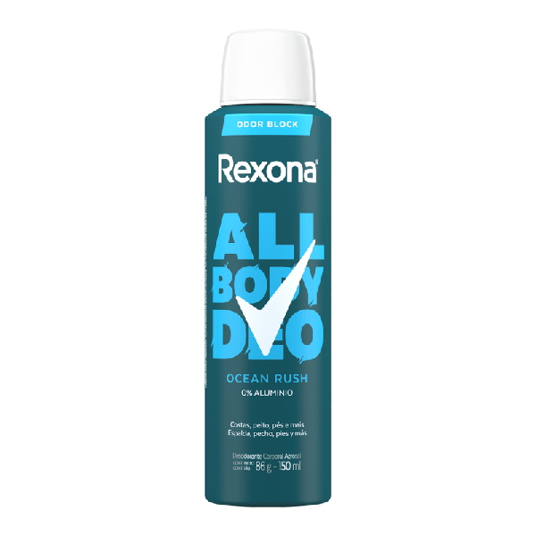 Desodorante Aerosol Rexona Linha All Body Deo Ocean Rush 150ml