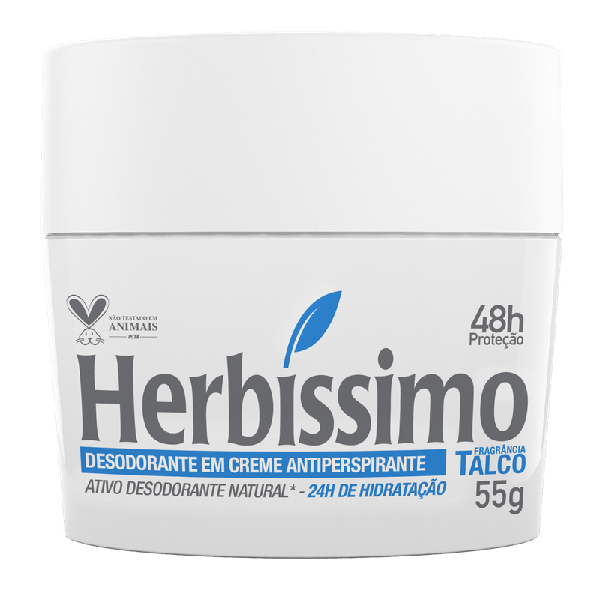 Desodorante Creme Antitranspirante Talco Herbíssimo 55G