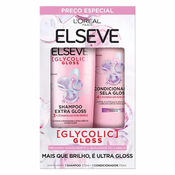 Elseve Kit Glycolic Gloss Shampoo 375ml + Condicionador 170ml