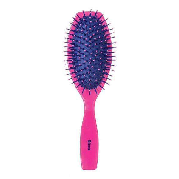Escova de Cabelo Ricca Oval Almofada Pink 1 Unidade