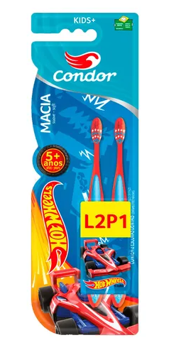 Escova Dental Condor Kids Hot Wheels Leve 2 Pague 1