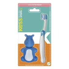 Escova Dental Infantil Kess Steps Com Capa Protetora