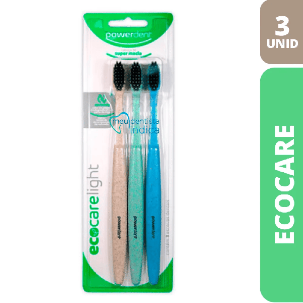 Escova Dental Power Dent Eco Care Light Super Macia 3 Unidades