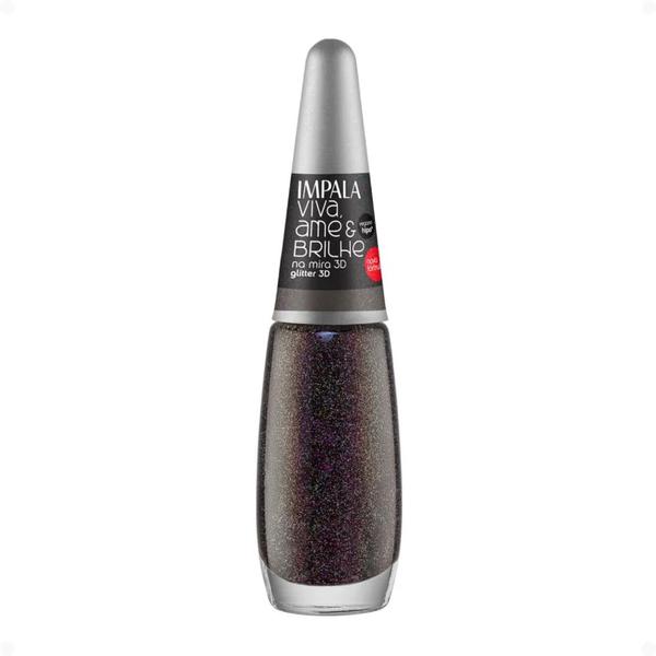 Esmalte Glitter 3D Impala Viva, Ame e Brilhe Na Mira 7,5m