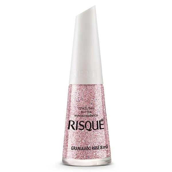 Esmalte Glitter 8ml Granulado Rose - Risque