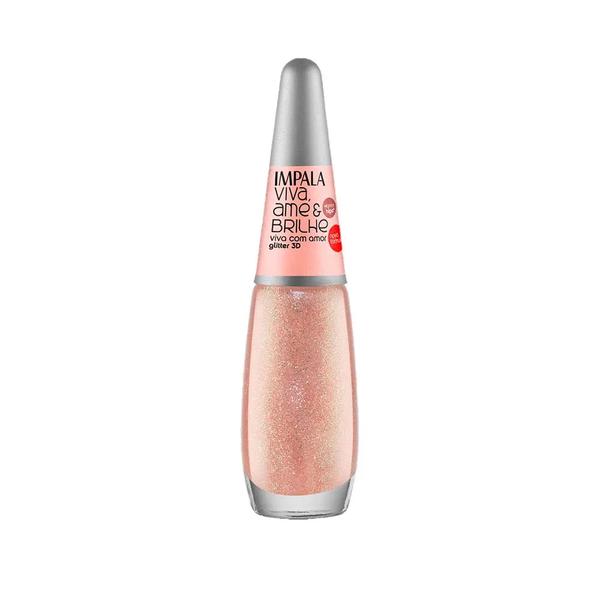 Esmalte Impala 7,5ml Glitter 3D Viva Com Amor