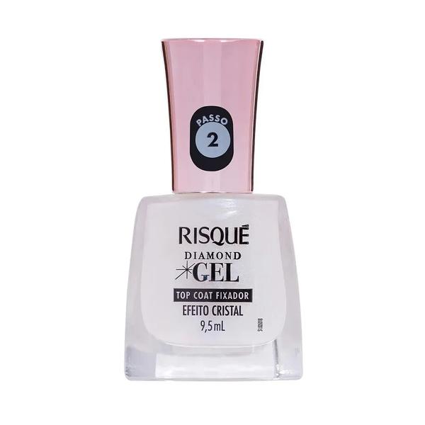 Esmalte Risqué Diamond Gel Top Coat Fixador Efeito Cristal 9,5ml