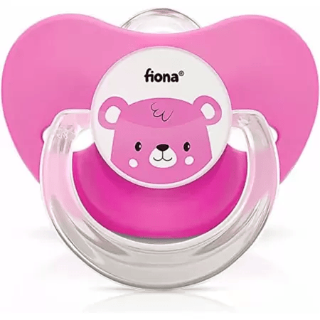 Chupeta Fiona Baby Silicone Redondo + 6M Rosa - Lillo