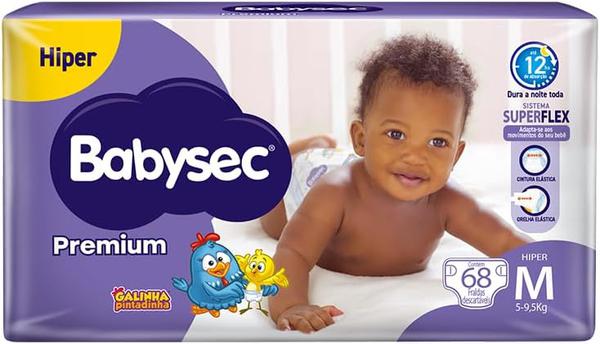 Fralda Babysec Premium Hiper M 68 Unidades