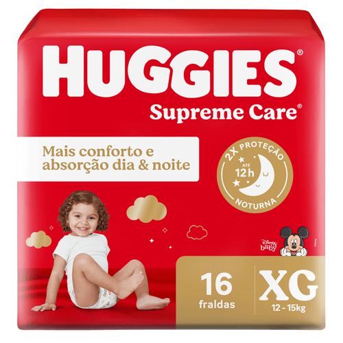 Fralda Huggies Supreme Care Jumbo XG 16 Unidades