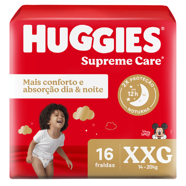 Fralda Huggies Supreme Care Jumbo XXG 16 Unidades